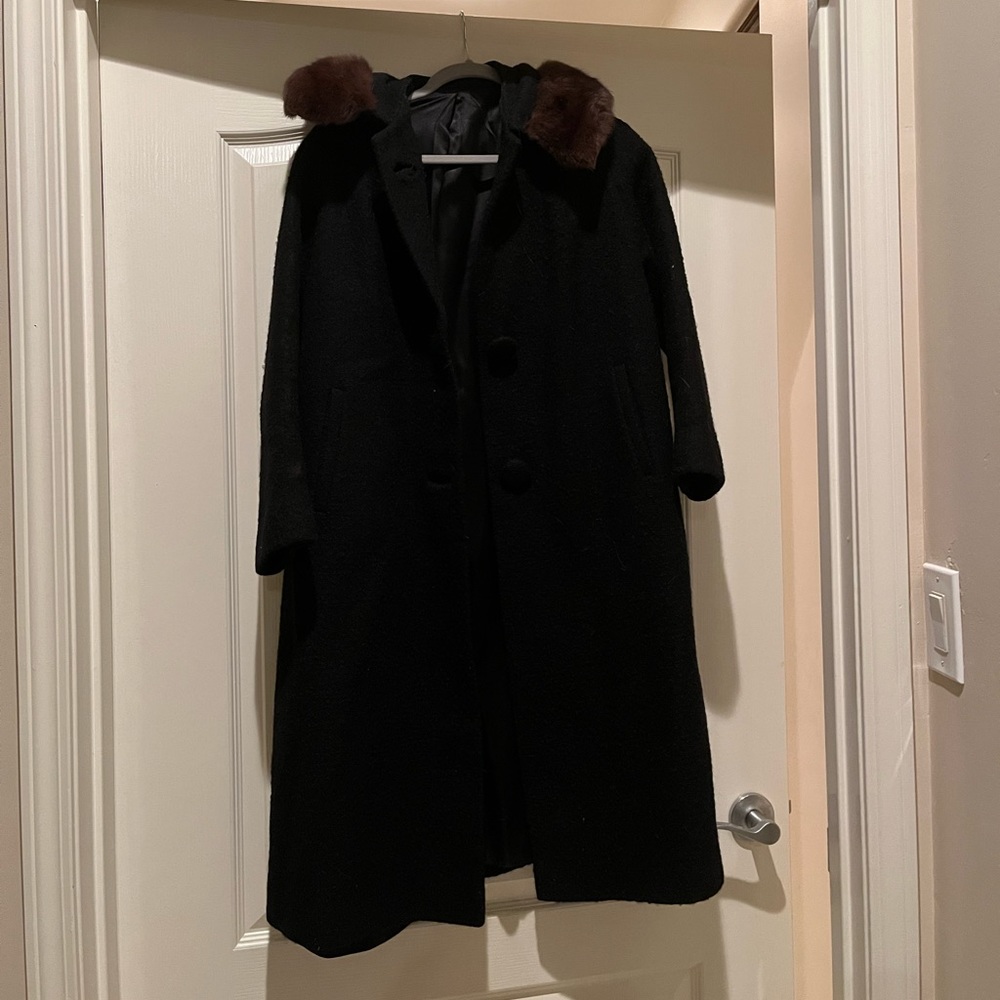Vintage 1950’s coat with mink trim.